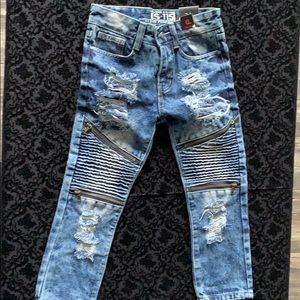 Children style biker jeans